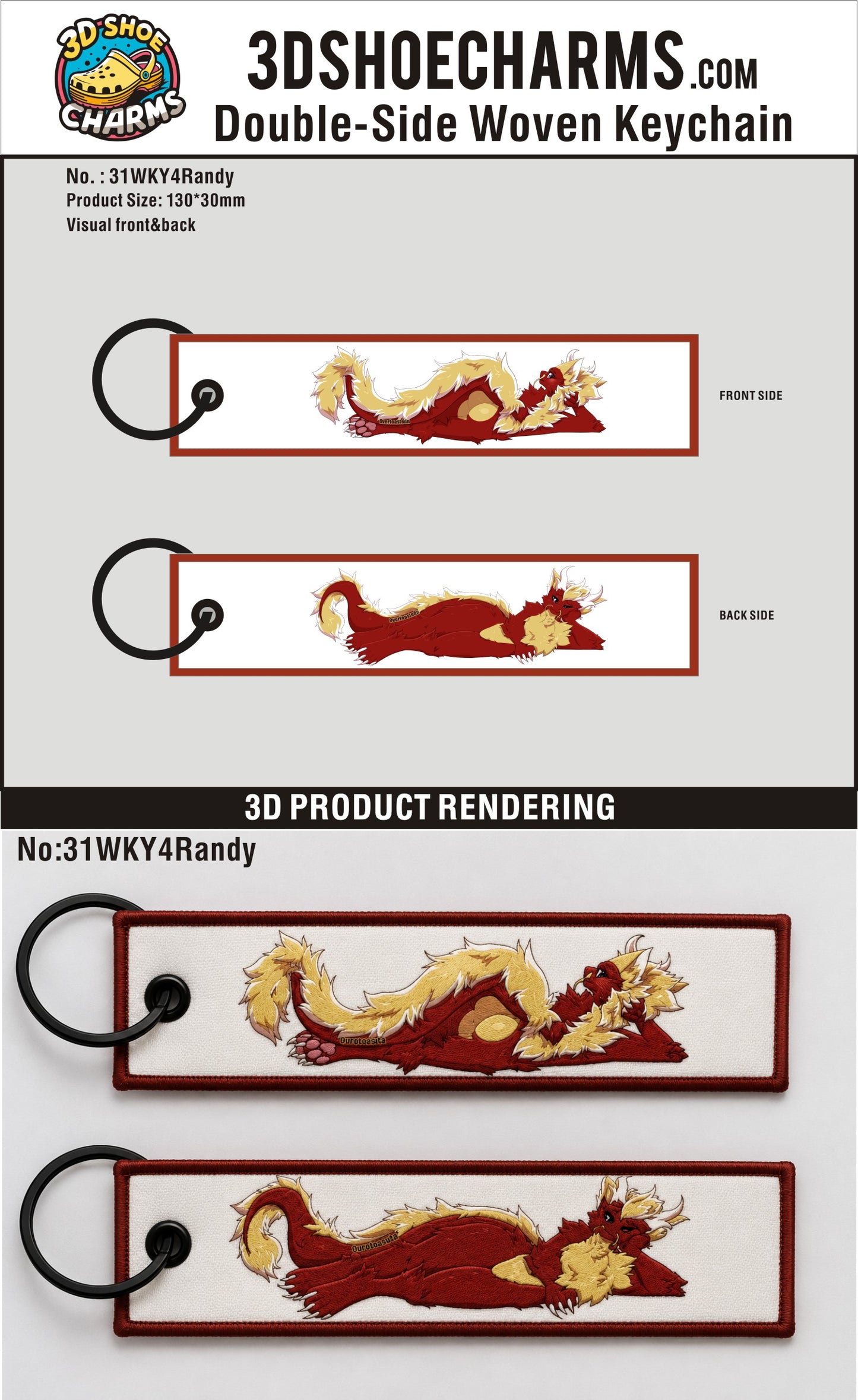 Custom Double-Sided Woven Flight Key Tag-260731-31