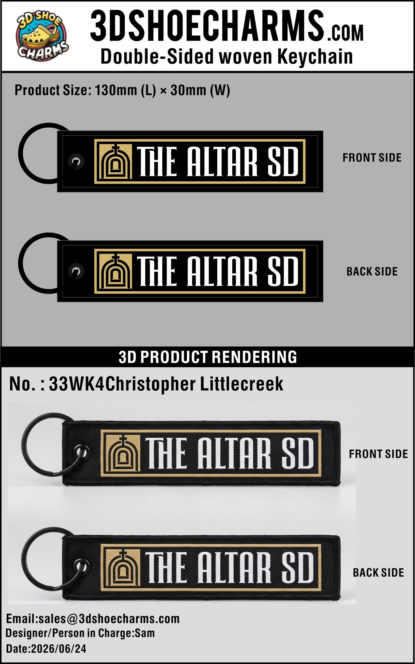 Custom Double-Sided Woven Flight Key Tag - 20260706 - 33