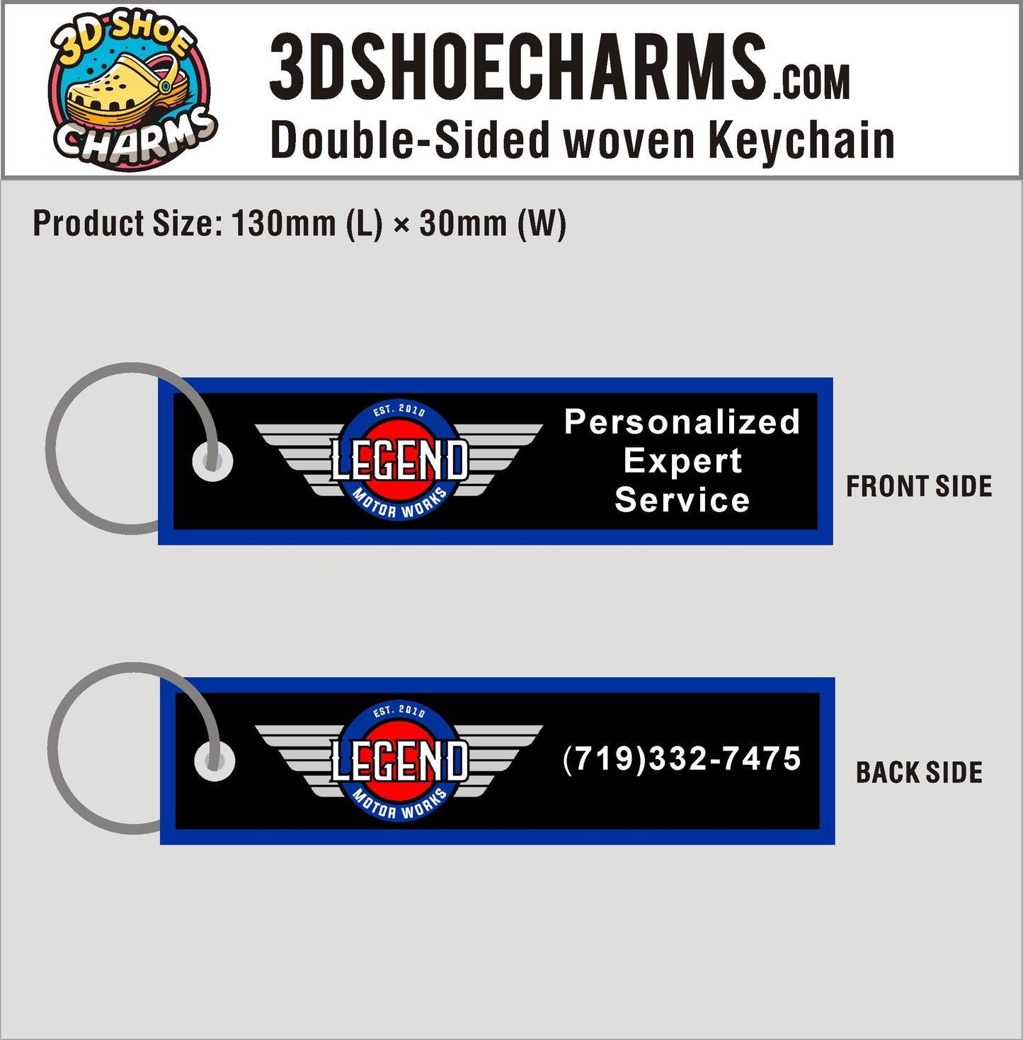 Custom Double-Sided Woven Flight Key Tag-260612-05