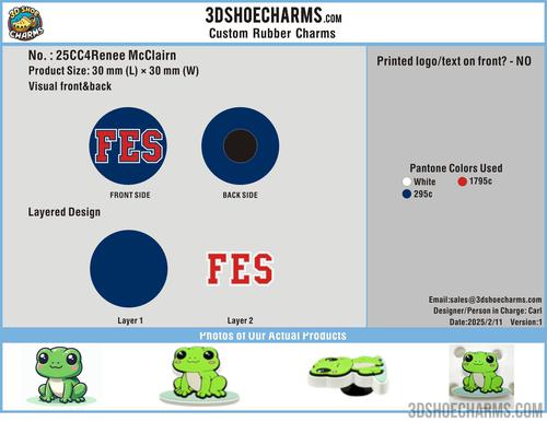 Custom Rubber Clog Charms-3D-25CC4Renee McClairn