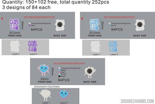 03-CUSTOM GLOW CLOG CHARMS-3D0324009111GCC4K8