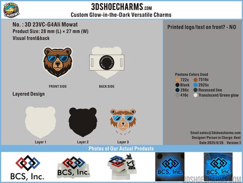 Glow-in-the-Dark Custom Versatile Shoe Charms-23VC-G4Ali Mowat250828