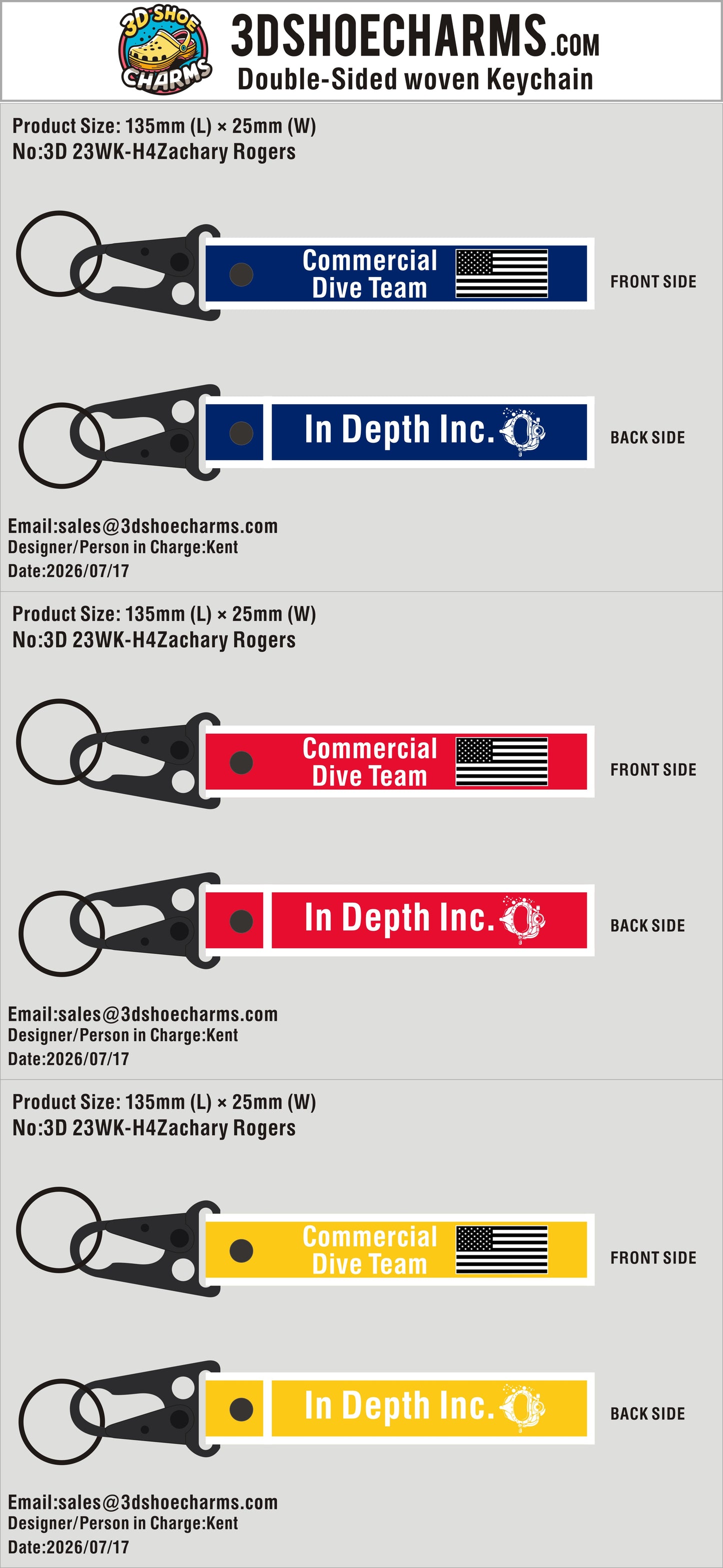 Custom Double-Sided Woven Flight Key Tag with Snap Hook-20260804-23