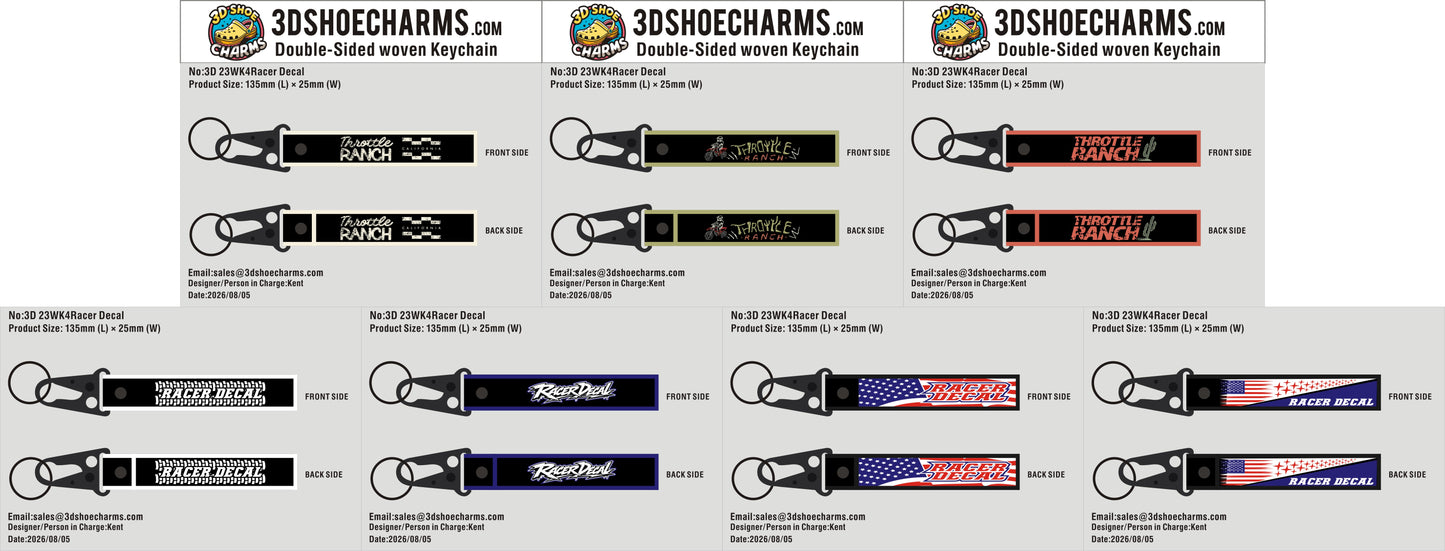 Custom Double-Sided Woven Flight Key Tag with Snap Hook-20260814-23