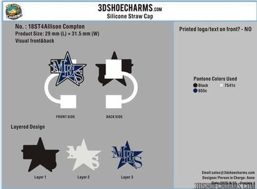 Custom rubber clog charm&Silicone Straw Cap-4Allison Compton-18