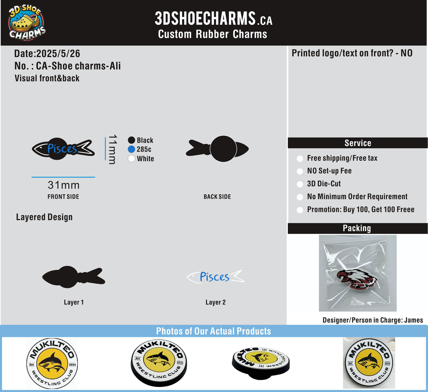 Custom Rubber Clog Charms - 20260821-20-RE