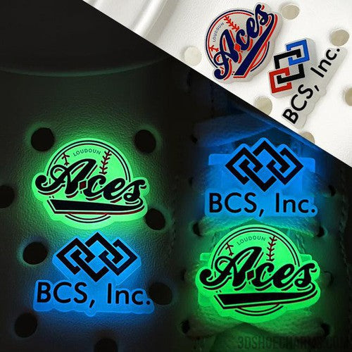 Glow-in-the-Dark Custom Versatile Shoe Charms - Free Design Proof & Quote