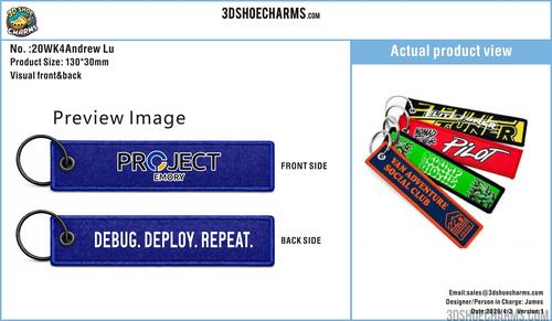 Custom Double-Sided Woven Flight Key Tag - 20260404-20