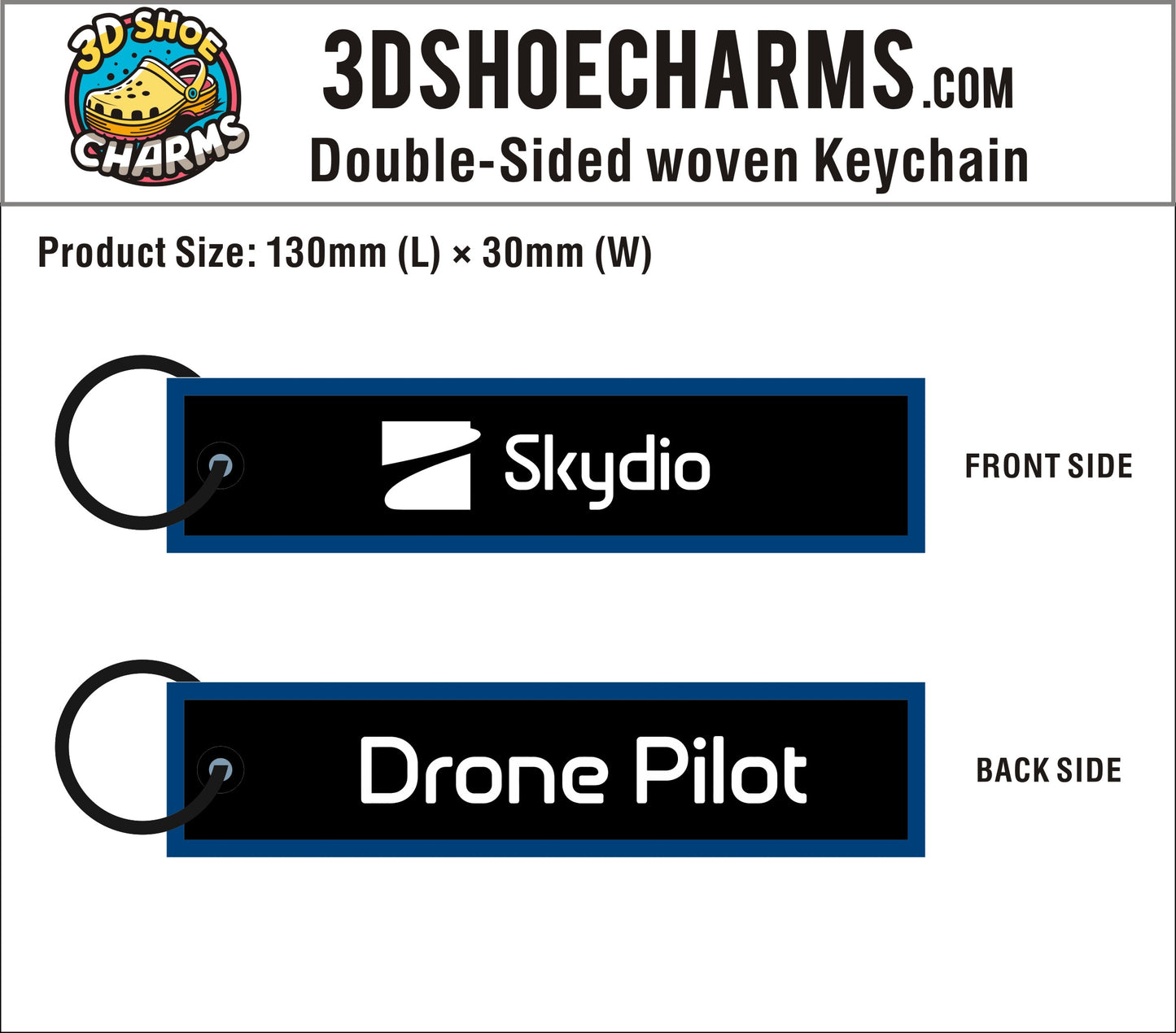 Custom Double-Sided Woven Flight Key Tag –  20260608-20