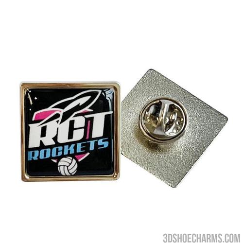 Custom Zinc Alloy Square Badge with Doming