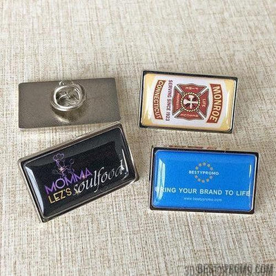 custom zine alloy badge with doming-rectangle-Besty Promo
