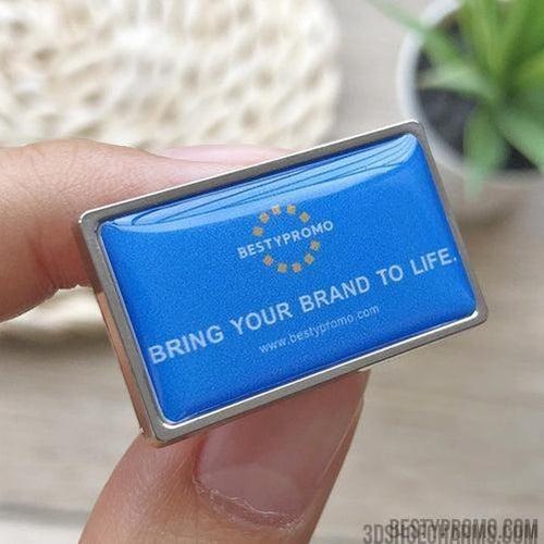 custom zine alloy badge with doming-rectangle-Besty Promo