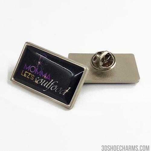 Custom Zinc Alloy Rectangle Badge with Doming