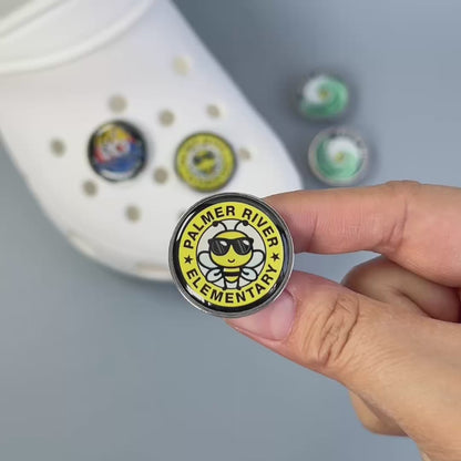 Custom Logo Domed Metal Clog Charm - Order Online