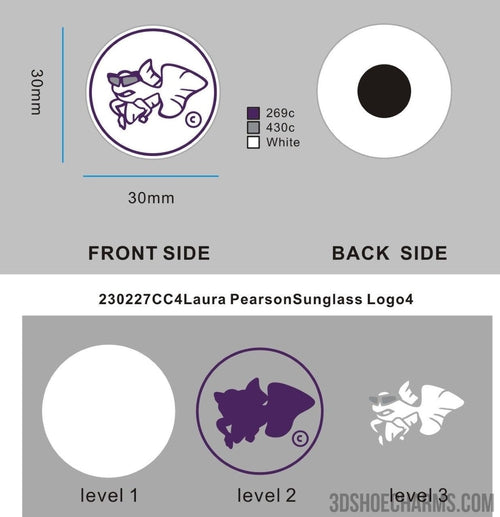 230227CC4Laura PearsonSunglass Logo4-04 custom rubber multifunction shoe charms