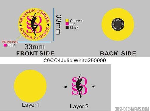 Custom Shoe Charms-20CC4Julie White-RE