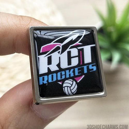 Custom Zinc Alloy Square Badge with Doming