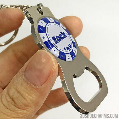 Custom Zinc Alloy Opener Keychains with Domed Logo