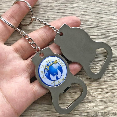 Custom Zinc Alloy Opener Keychains with Domed Logo