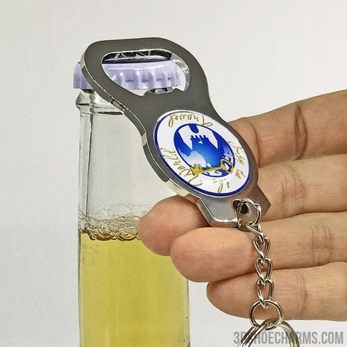 Custom Zinc Alloy Opener Keychains with Domed Logo