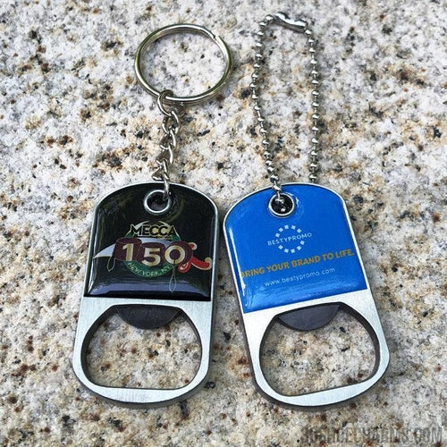 Custom metal keychain with opener