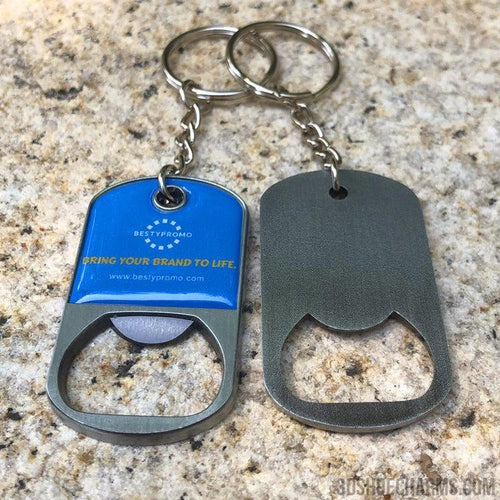 Custom metal keychain with opener