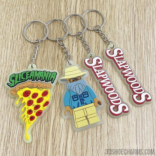Custom 3D Die Cut Rubber Keychains-Glowing