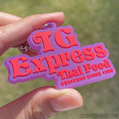 Custom 3D Die Cut Rubber Keychains-UV