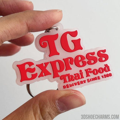 Custom 3D Die Cut Rubber Keychains-UV