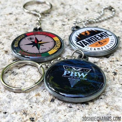 Metal Keychain with Double-Sided Doming